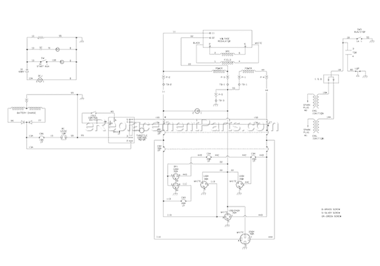 Page E Diagram and Parts List for 030384-0  Briggs and Stratton Generator